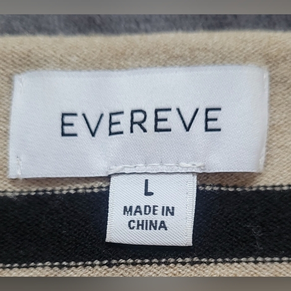 Striped Off-Shoulder Sweater - Tan and Black - Picture 9 of 10